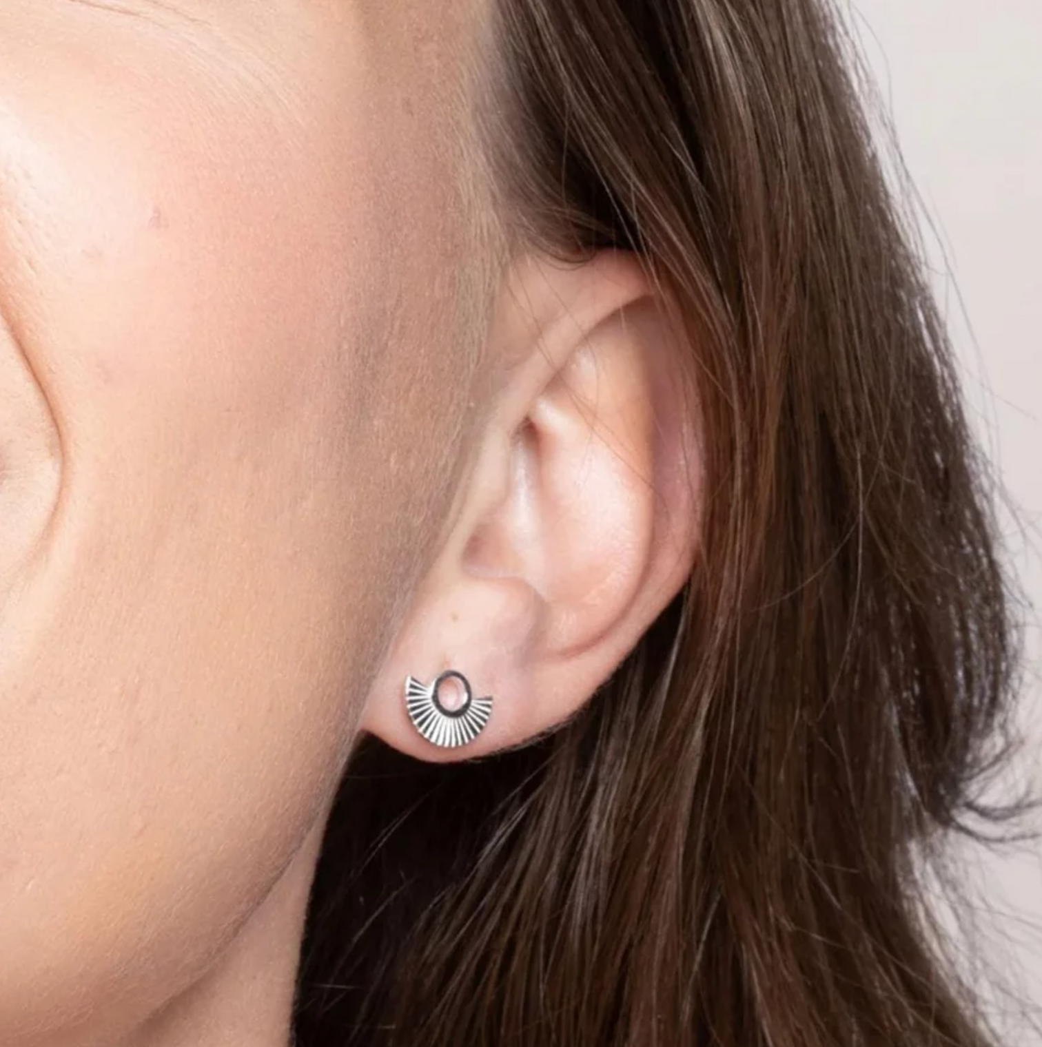 Vurchoo Art Deco Fan Stud Earrings